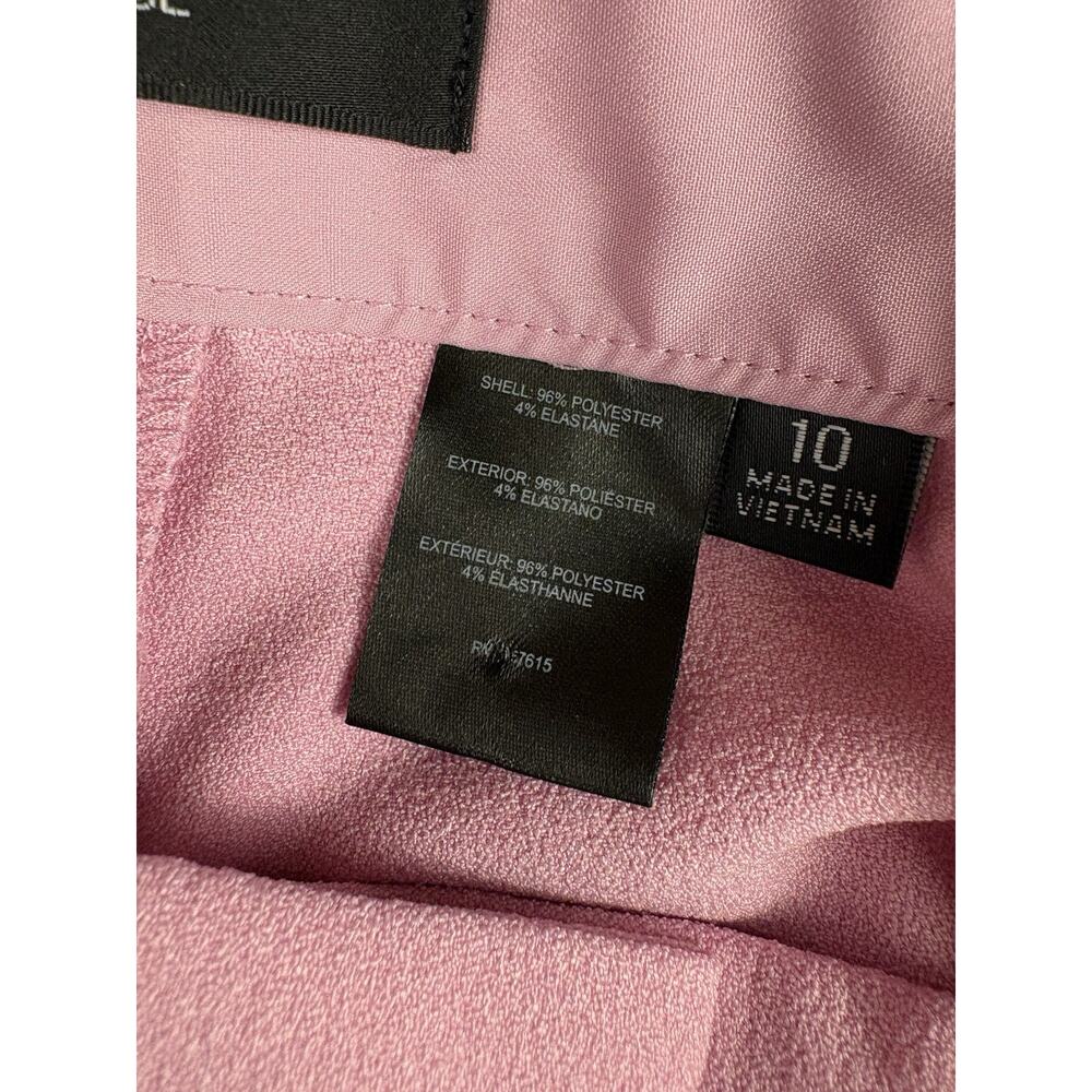 Tahari ASL Wide Leg Trouser Pants Size 10 Pink Macaroon Career Office Spring - Picture 10 of 16